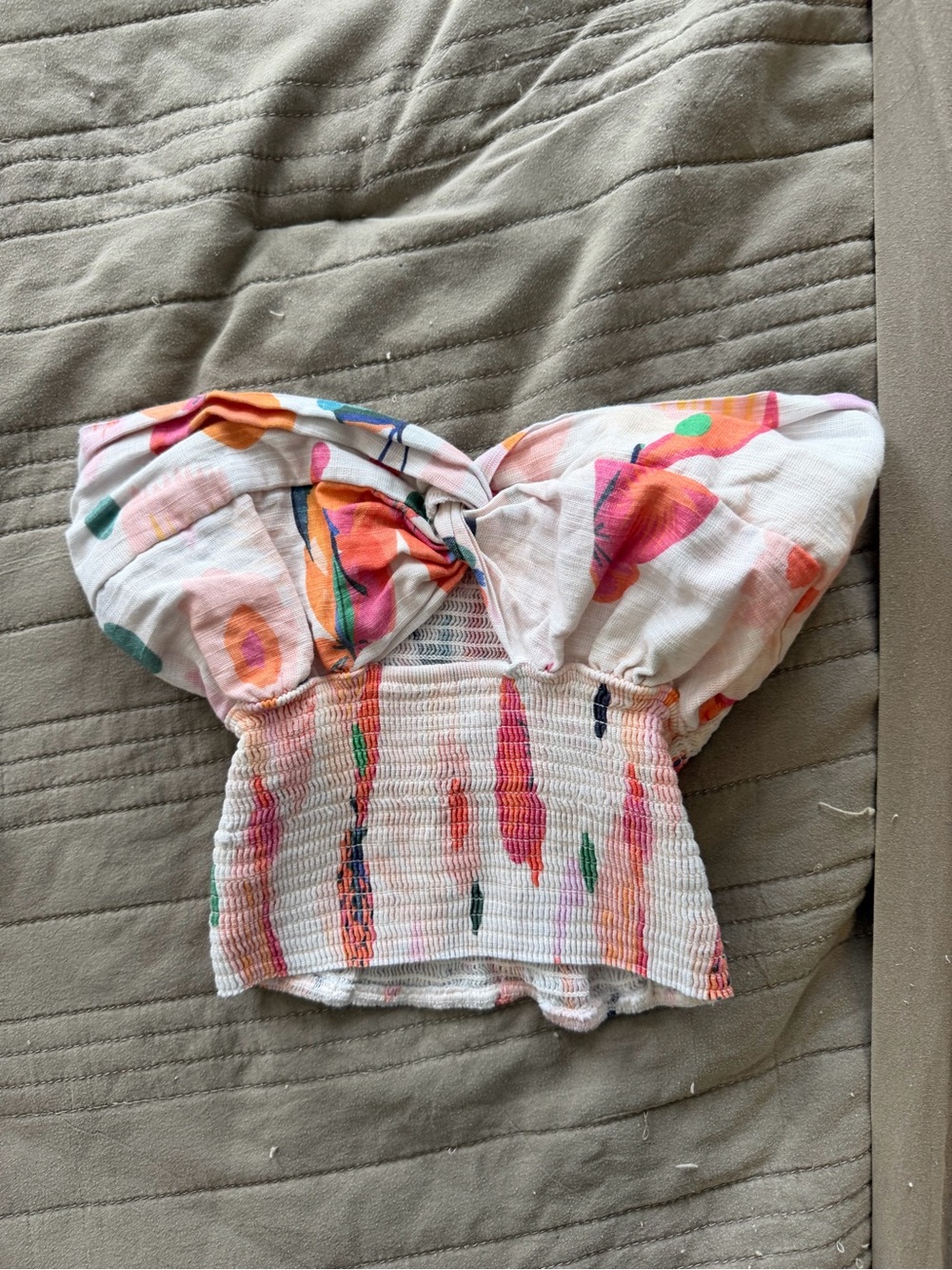 Women’s Pink Multicolor Smocked Bandeau Top - blanco by nature